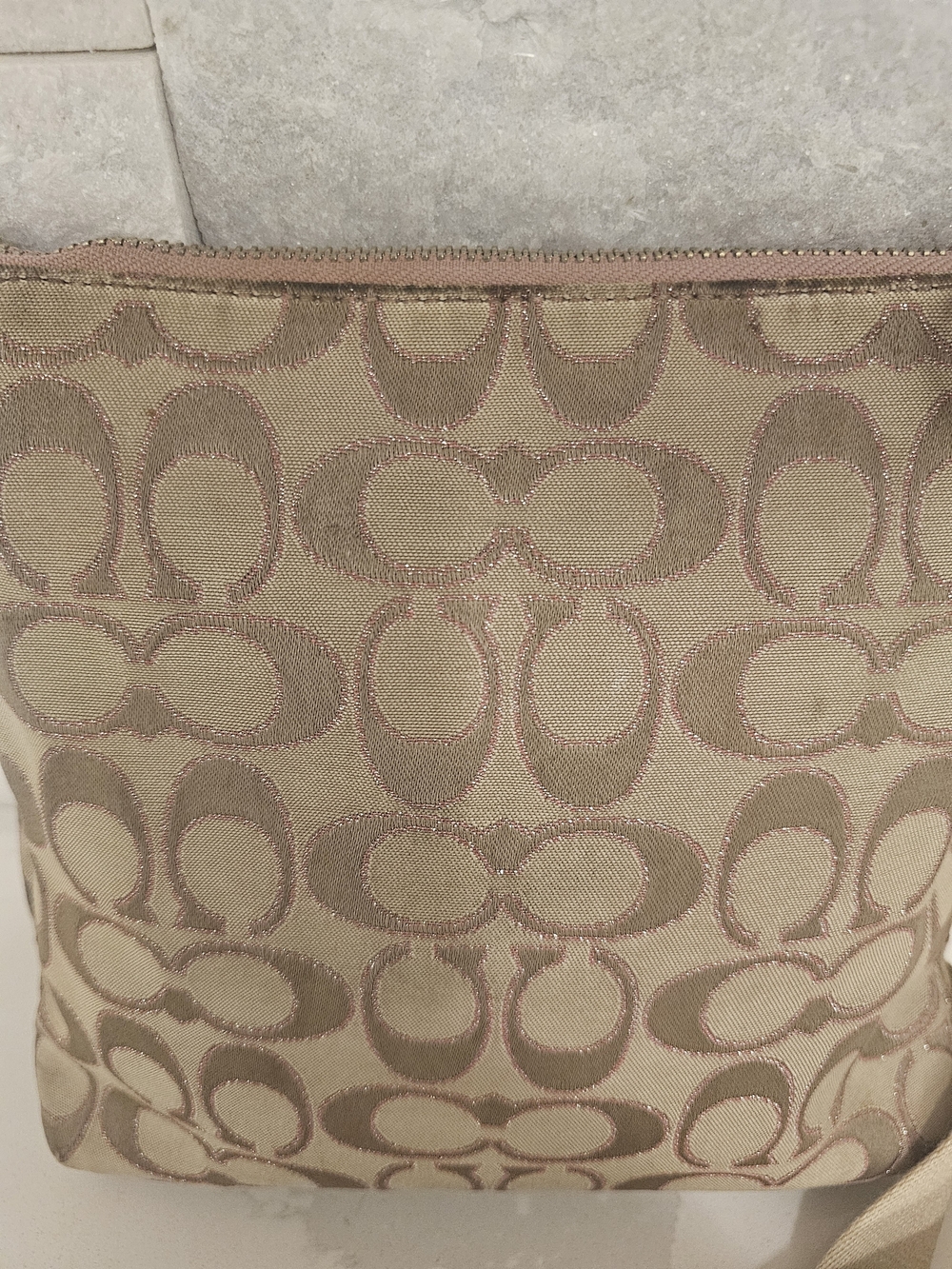 Coach Signature Canvas Crossbody Bag in Beige and Pink - Picture 12 of 12